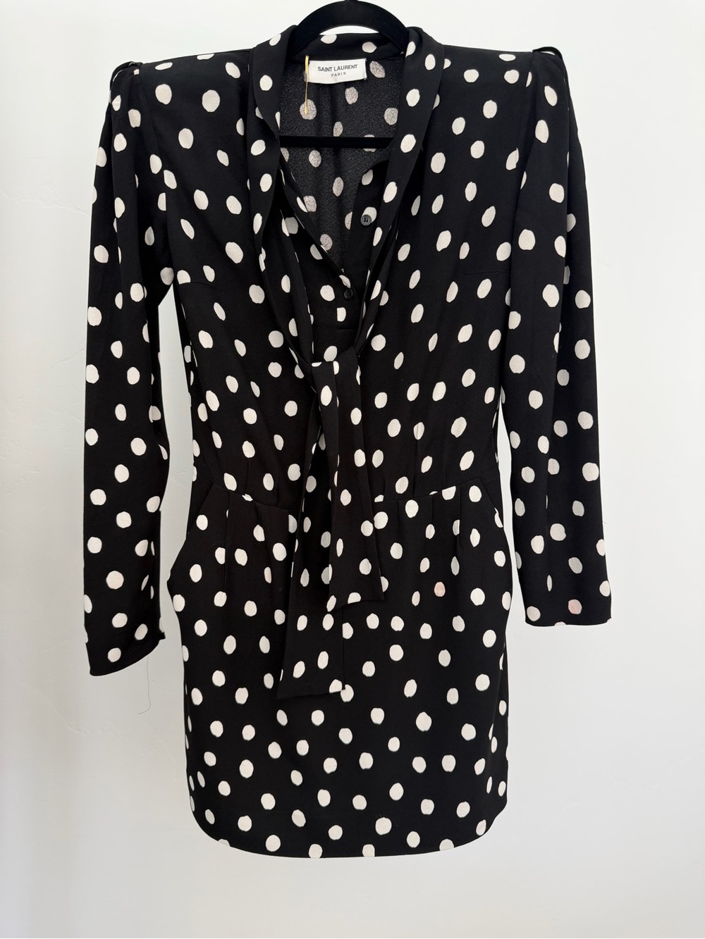 Saint Laurent Polka Dot Mini Dress